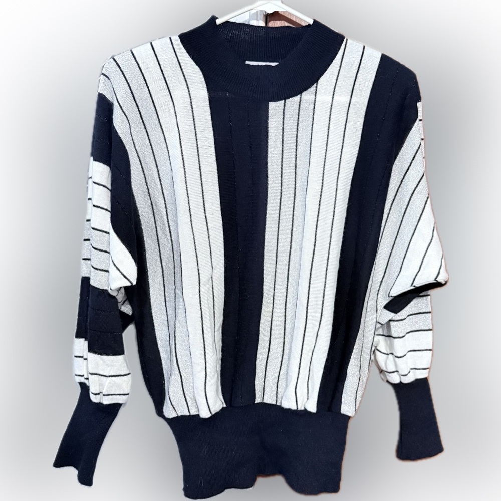 Vintage 1980s Striped Batwing Sweater